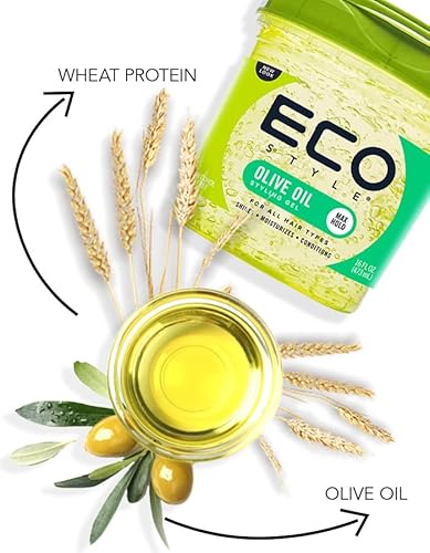 Ecoco Eco Style Gel Olive Oil - 100% Pure Olive Oil - Adds Shine And Tames Split Ends - Weightless Style - Nourishes And Repairs - Adds Moisture To The Scalp - Superior Hold - Healthy Shine - 16 Oz #TOP5