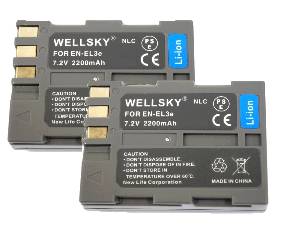 Amazon | WELLSKY EN-EL3e EN-EL3 EN-EL3a 互換バッテリー 2個