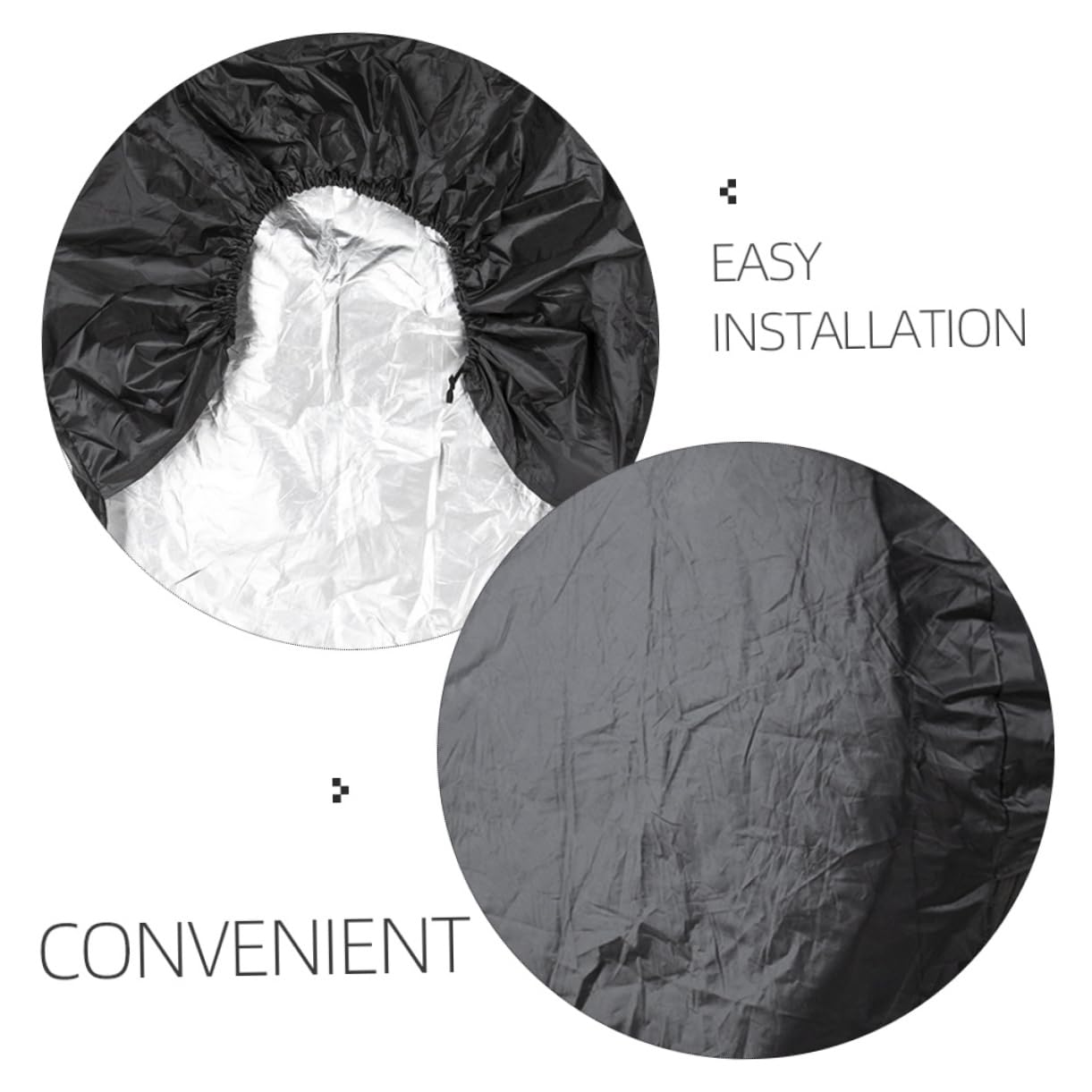 Alipis Reifenabdeckungen Schützt Reifen vor Schmutz und UV Strahlen 4 Stück aus 190t Polyester Taffeta Schwarz für Wohnmobil und Anhänger Beim Camping