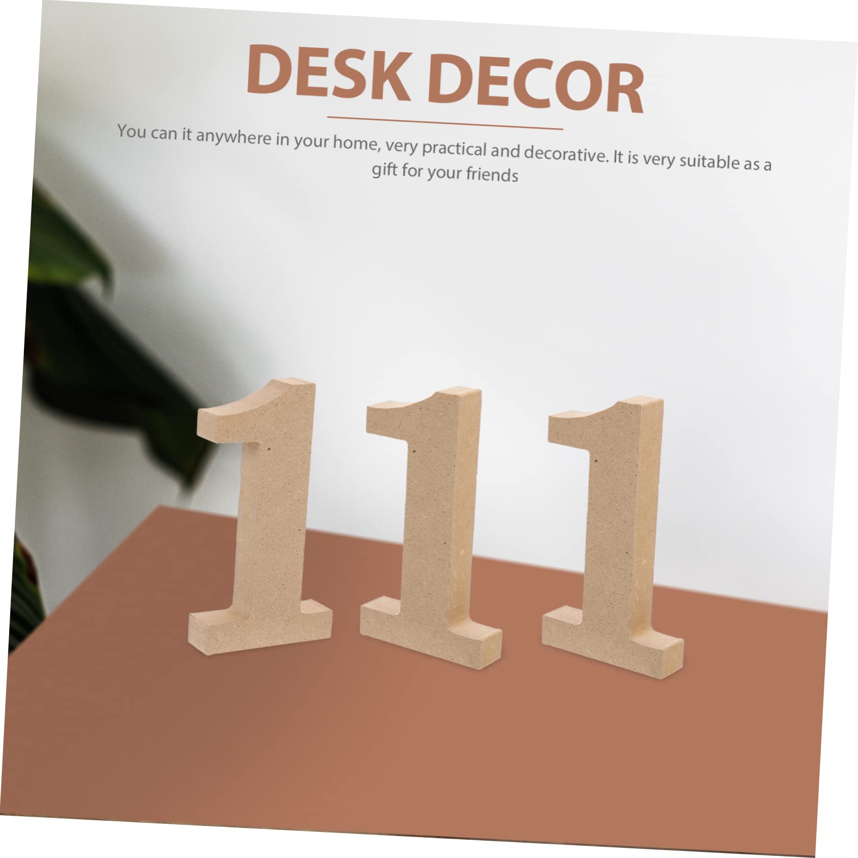 SOESFOUFU Unique Diy Decor 5pcs Wooden Number 1 Sign Paper Mache Numbers Marquee Style for Desk or Table Decor