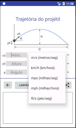 Balística - Projétil - Calculadora