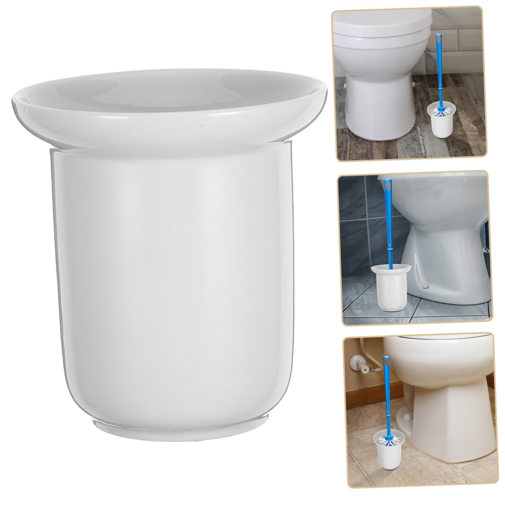Wc Bürstenhalter aus Keramik in Weiß mit Matter Oberfläche