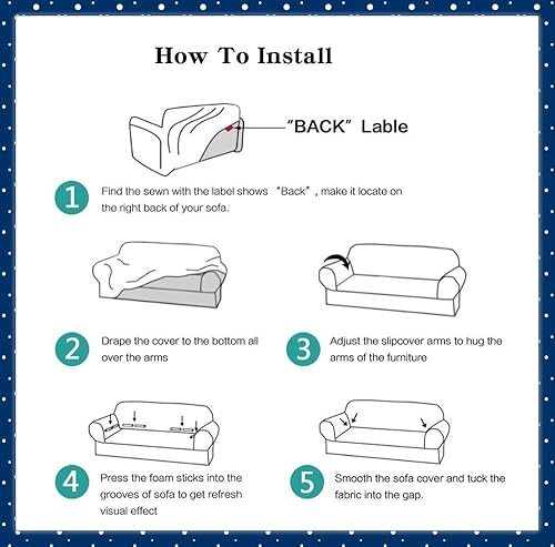 Miniatura 4 de Funda de sofá – Fundas elásticas para sofá, 3D azul y gris, mármol, poliéster, elastano, tela elástica en forma de L, protector de muebles para sofá