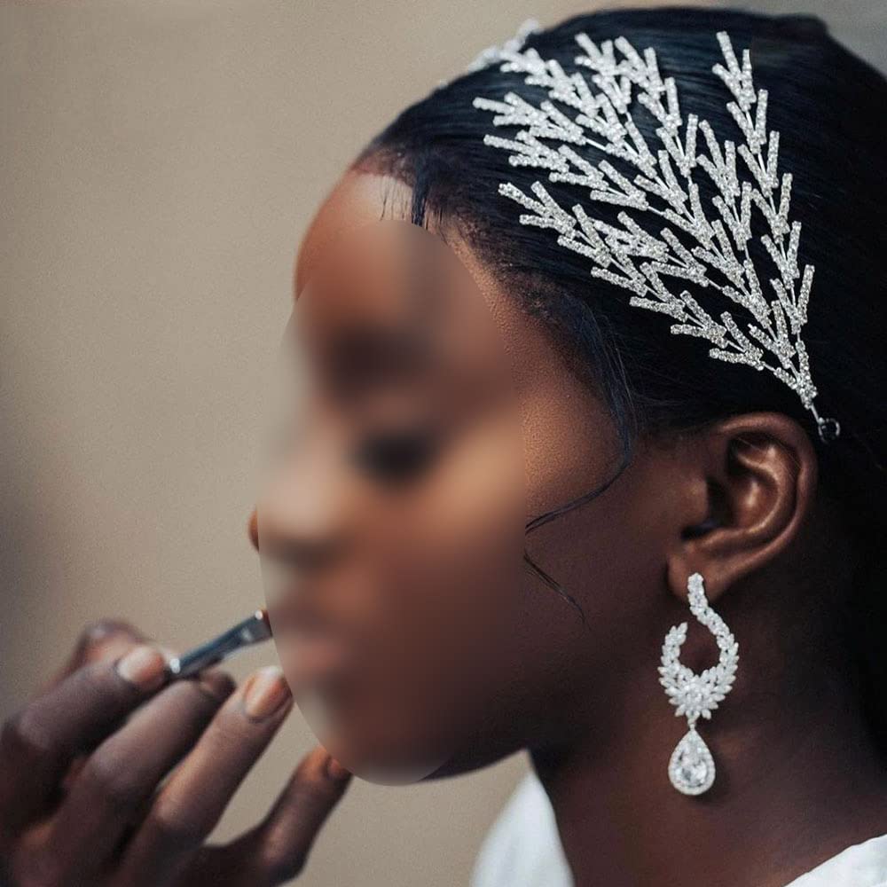 Tiara Corona di Cristallo Copricapo da Sposa con Fascia da Sposa in zircone, Copricapo da Sposa per Capelli da Donna diademi per Copricapo da Sposa Copricapo da Sposa