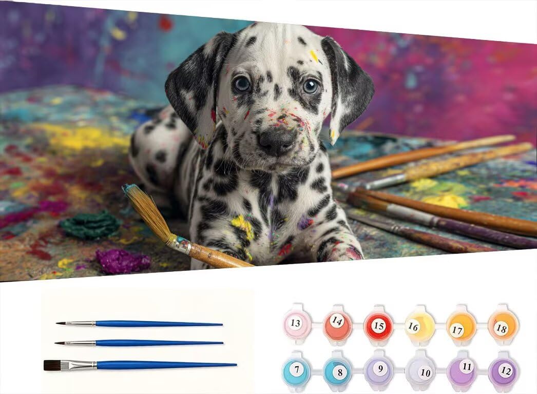 Pintar por Numeros Adultos, Perro Pincel, 70x90cm 7JGWX-243