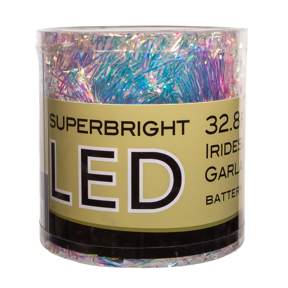 Juego de luces de oropel Kurt S. Adler multicolor de 32.8 pulgadas para decoración navideña