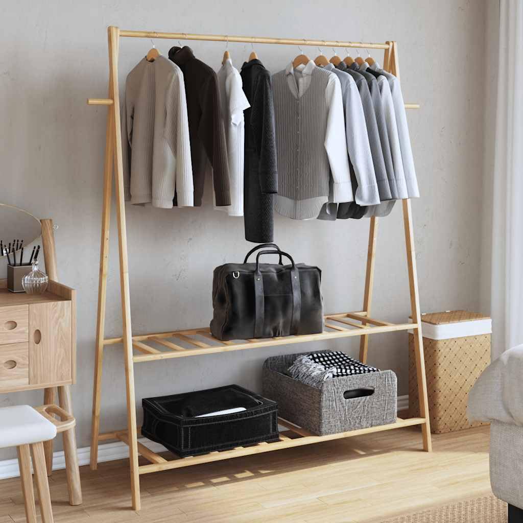 vidaXL Perchero con estantes bambú 132x45,5x150,5 cm
