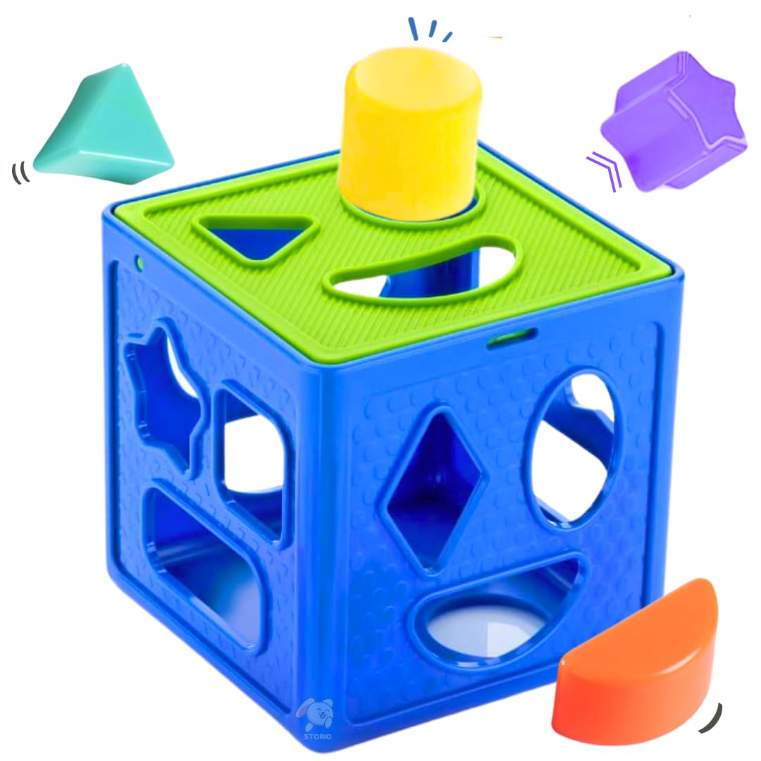 Storio Premium Shape Sorter Cube|Learning&Educational Shape Sorter Toys for Kids Activity|Recognition Game|Sorting&Stacking Toys for Toddlers and Preschoolers|Baby Gift for Toddlers,Multicolor
