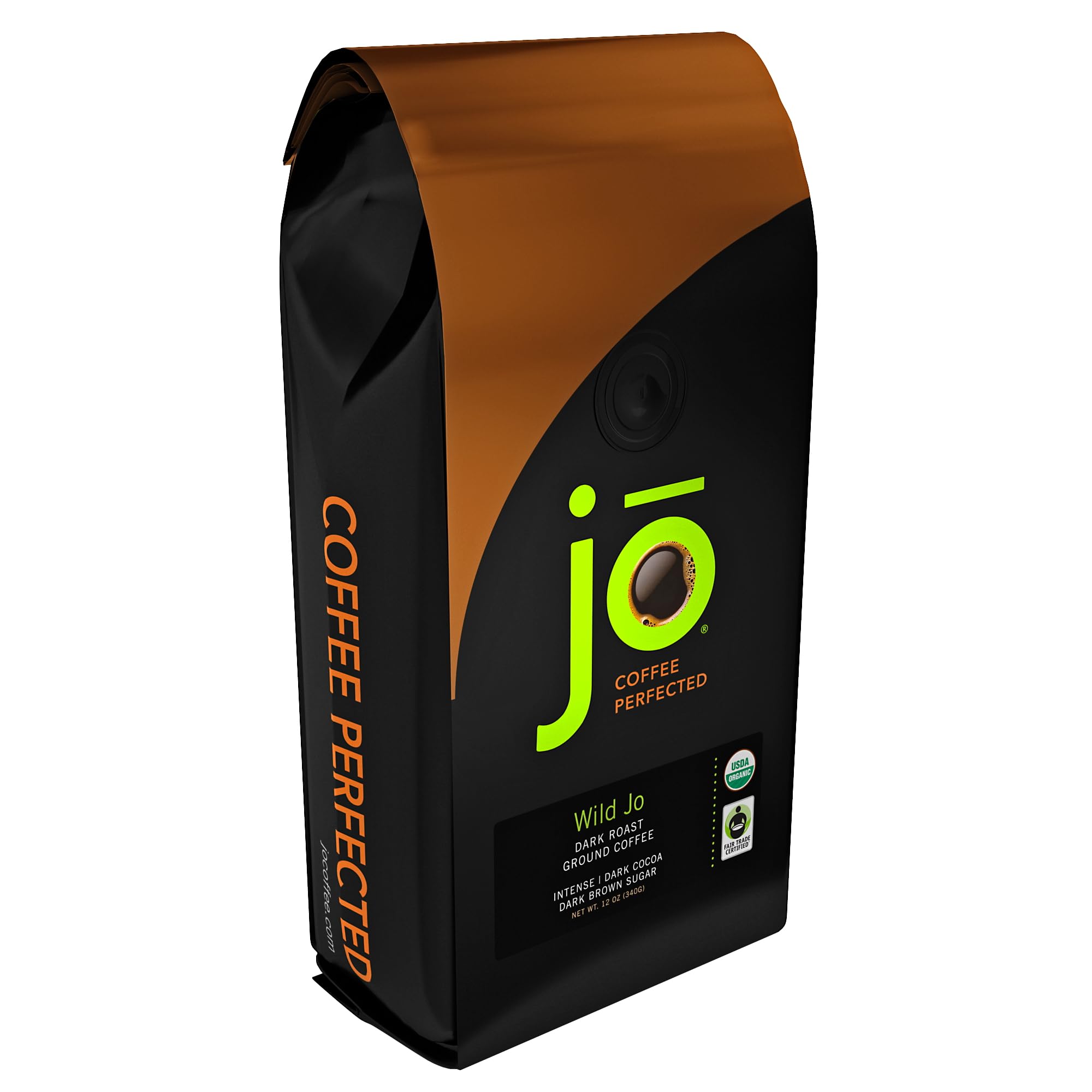 WILD JO: 12 oz, Dark French Roast Organic Ground Coffee, Bold Strong Rich Wicked Good Coffee! Great Brewed or Cold Brew, USDA Certified Fair Trade Organic Arabica, NON-GMO Gluten Free by Jo Coffee®