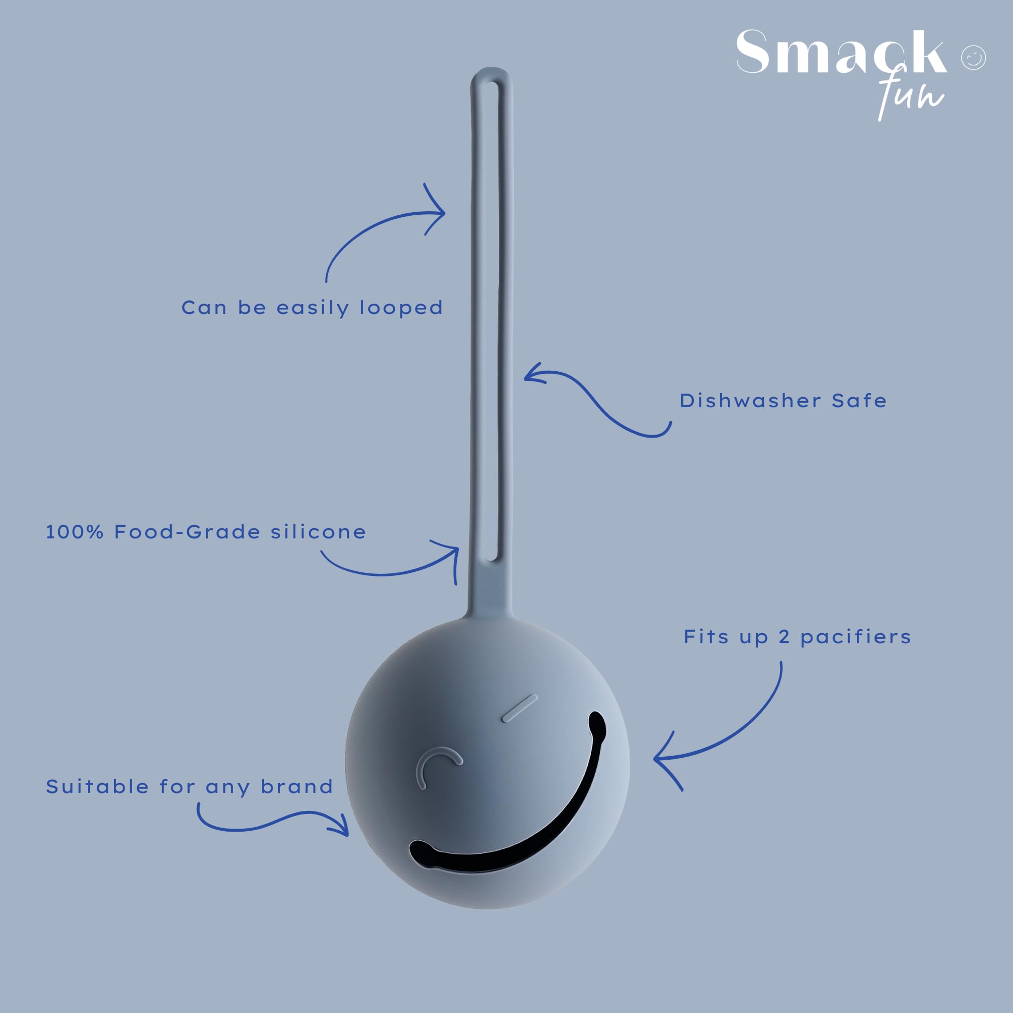 Smack Fun - Fun Case | Silikon-Schnullerhalter | Schnullertasche für Wickeltasche | Sicheres und weiches Material | schmutzabweisend – Wickeltasche Essentials (Evergreen)