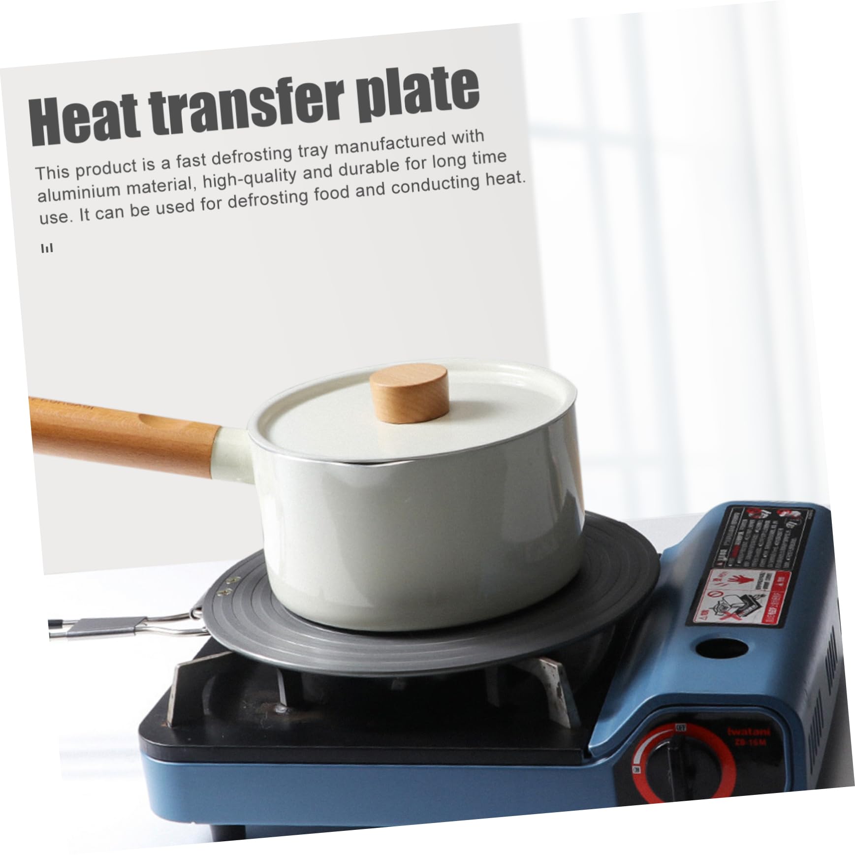 MOLUCKFU 1pc Fast Defrosting Tray for Gas Stove Nonslip Pot Plate Aluminum Thermal Conductor Thawing Plate Handle