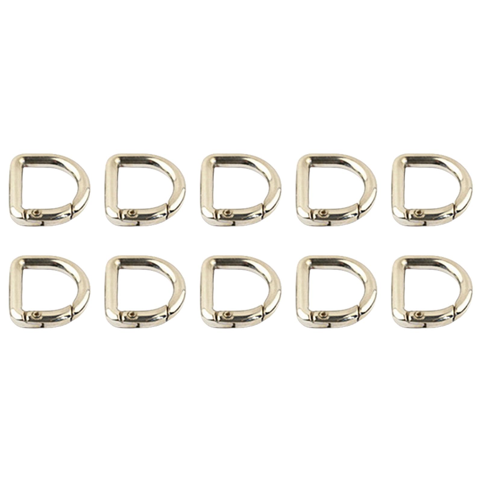 Limtula 10 Pcs D Rings Spring Hooks Keyring Clip Buckles Clasps Clamps Metal Keychain Clip Carabiner for Belt Backpacks