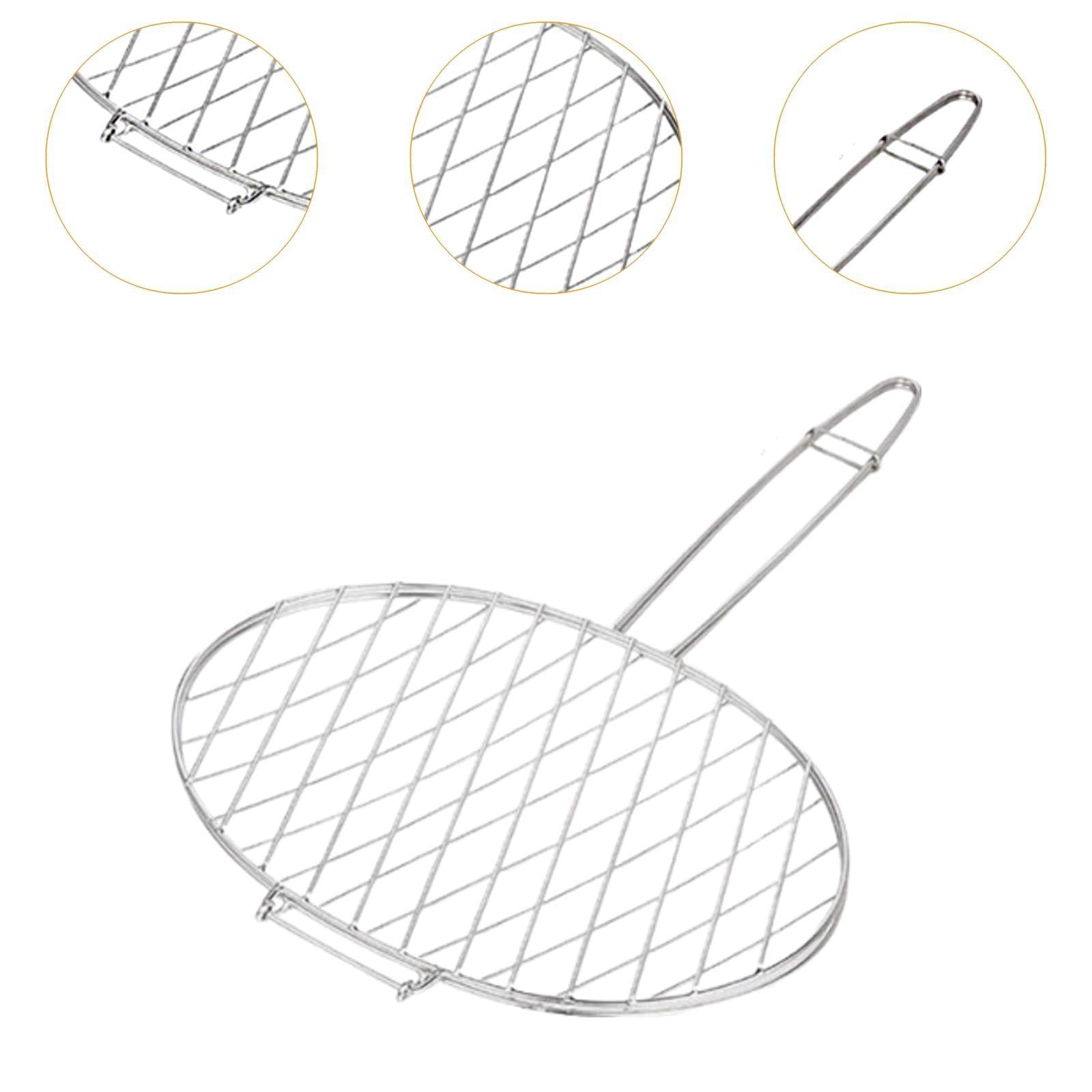 Griglia a rete per barbecue, in acciaio inox, accessori per grigliare verdure, parco pesci, picnic, cucina all'aperto