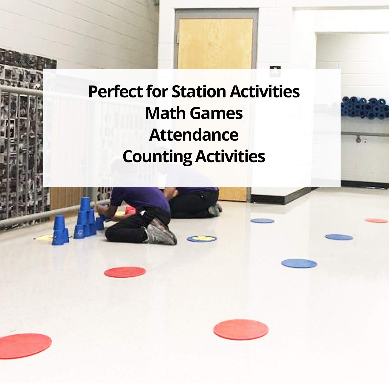 S&S Worldwide Spectrum 5" Numbered, Anti-Skid, Soft Round Vinyl Spot Markers for PE / Gym Classes, Class Room Activities and Games, Assorted Colors. Pack of 36. : Sports & Outdoors