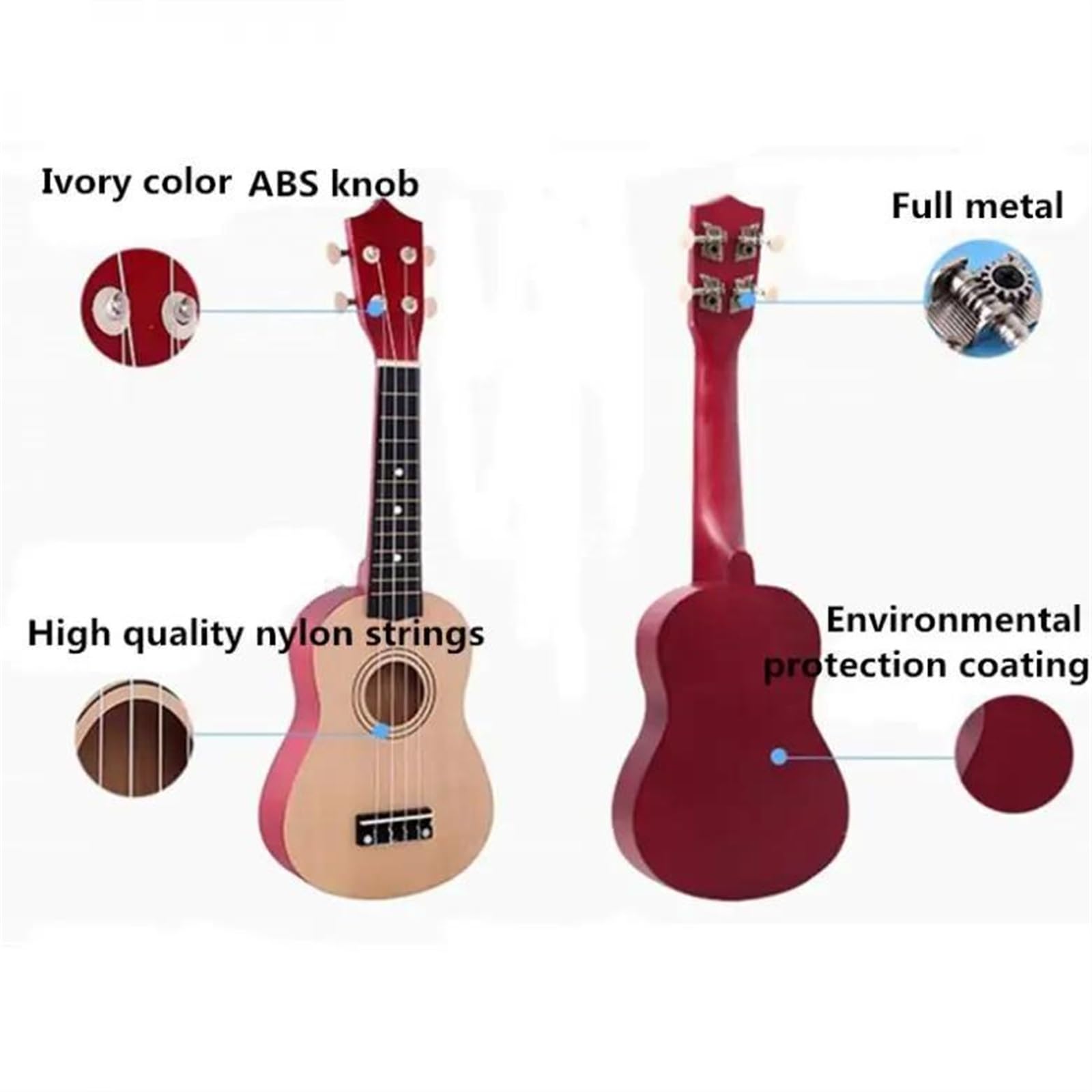 Chitarra A Quattro Corde Ukulele Per Principianti Da 21 Pollici(Coffe)