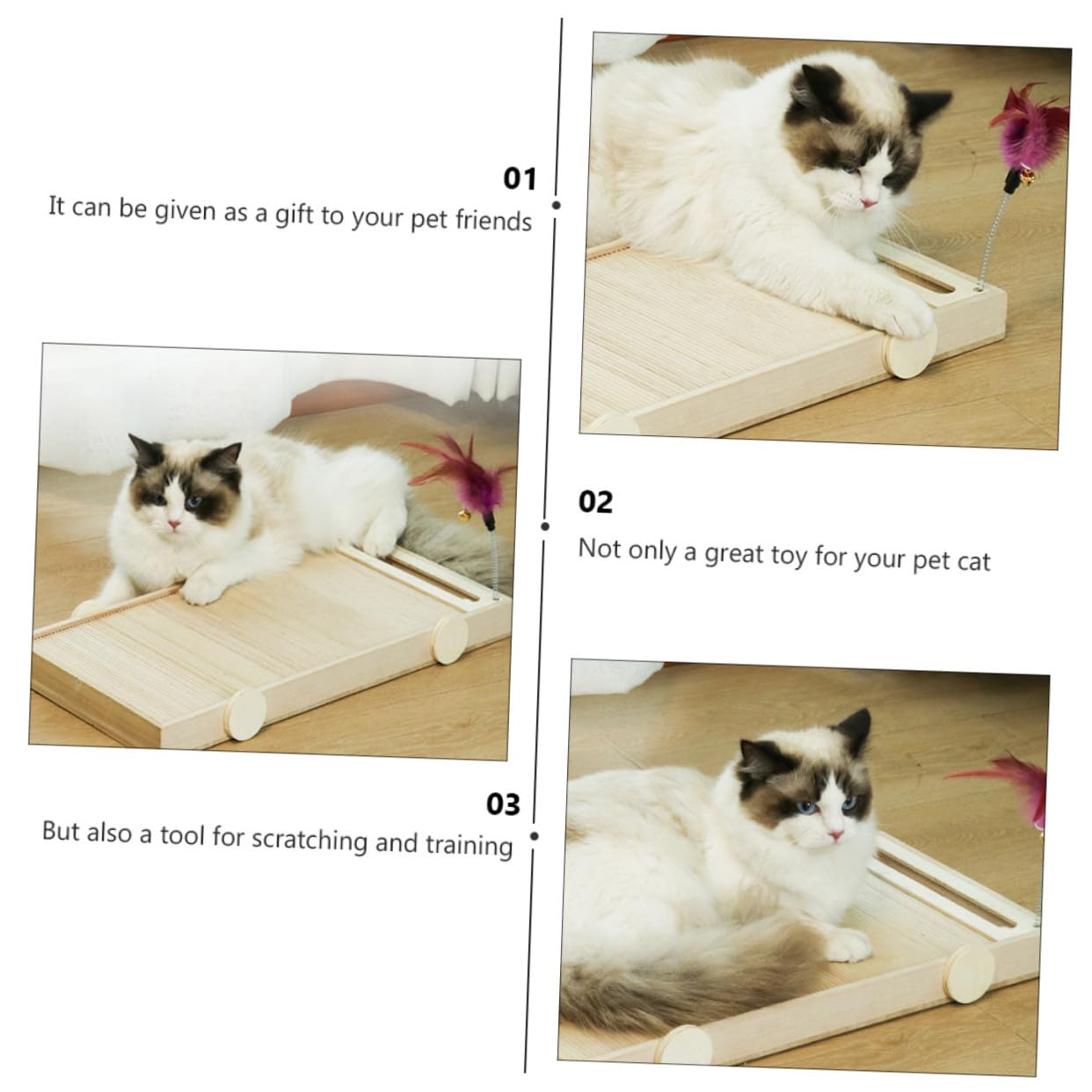 Tiragraffi in Forniture per Animali in Legno Resistente AntiGraffio Multifunzione per Proteggere Divano e Ridurre Comportamento Distruttivo per Gatti