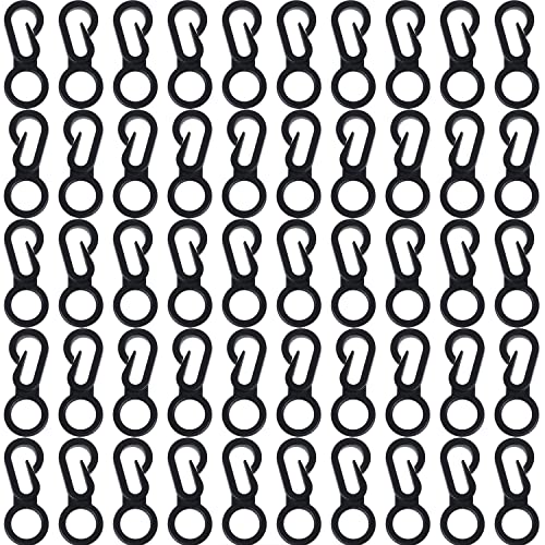 Jianling 50Pcs Camping Snaps Hooks Plastic Buckles Camping Gadgets Black 32X13Mm 9Mm Hole Clip Accessories For Tent Canopy #TOP8