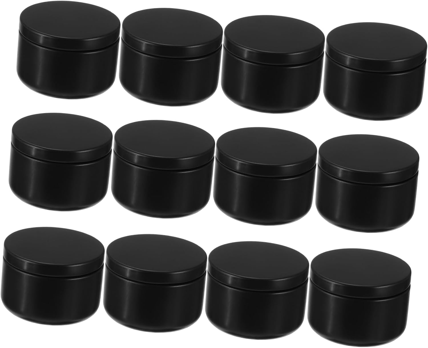 WEKAMOS 12pcs Round Candle Tins Candle Making Containers Portable Metal Storage for Crafts Party Favors Travel and More