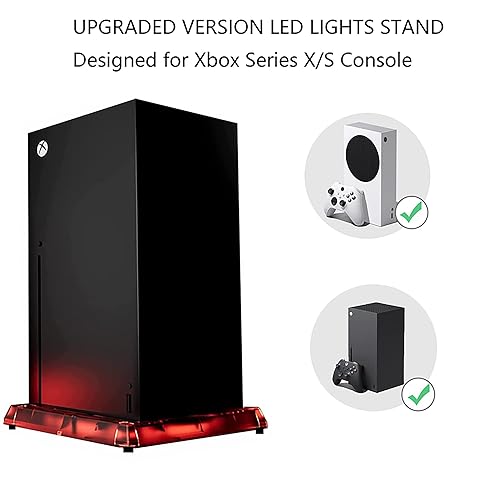 Miniatura 5 de RGB LED Stand for Xbox Series X S DOBEWINGDELOU Lights Up Vertical Stand Version 2.0 withIRRemoteAppControl 7 Color 300 Lighting Effects Music Sync