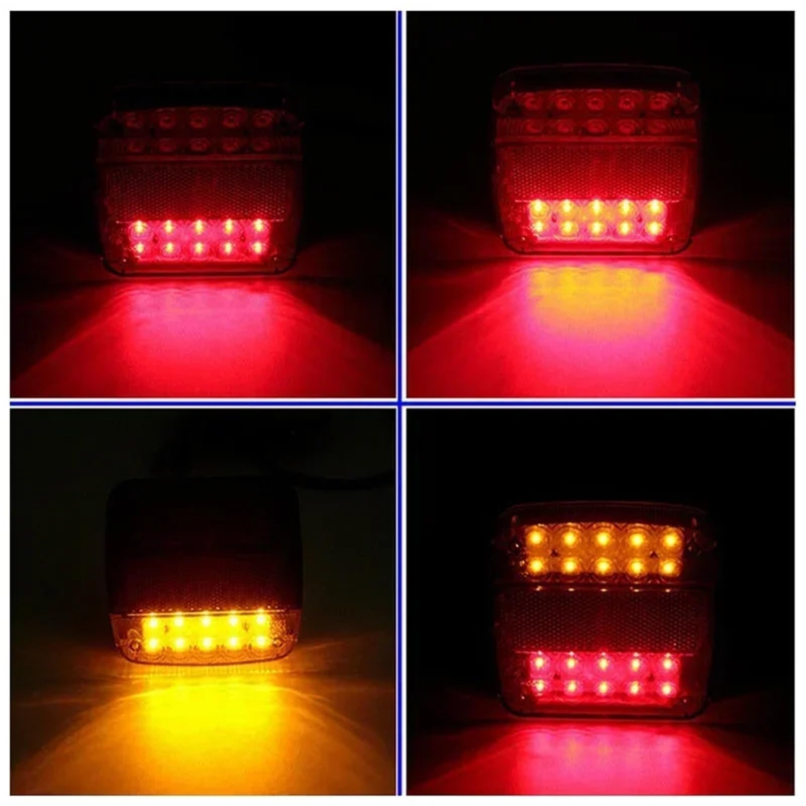Lently Trasera Luz De Freno 2 Piezas Luces Traseras Freno Parada Coche Camión Luces LED Traseras 12V Lámparas Traseras Piezas De Advertencia De Luz Trasera Impermeables Para Piloto Posterior