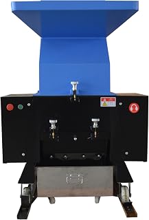 Plastic Crusher Machine Plastic Bottle Shredder Pulverizer Grinder Granulator Electric for ABS EVA PC Cellulose PVC Resin Nylon Rubber with 0.4 Inches Screen Sieve Blue 7.5KW 220V