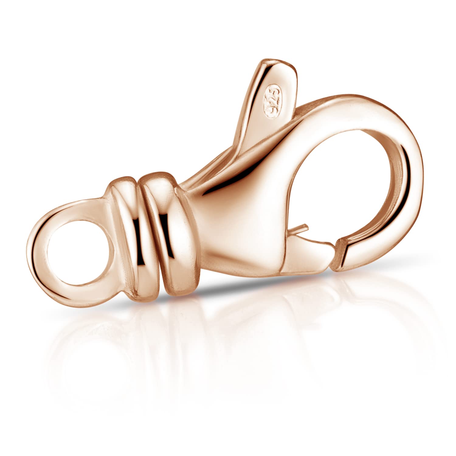 Materia Rosegold Karabiner Verschluss Silber 925 vergoldet 12mm Z40-Rose