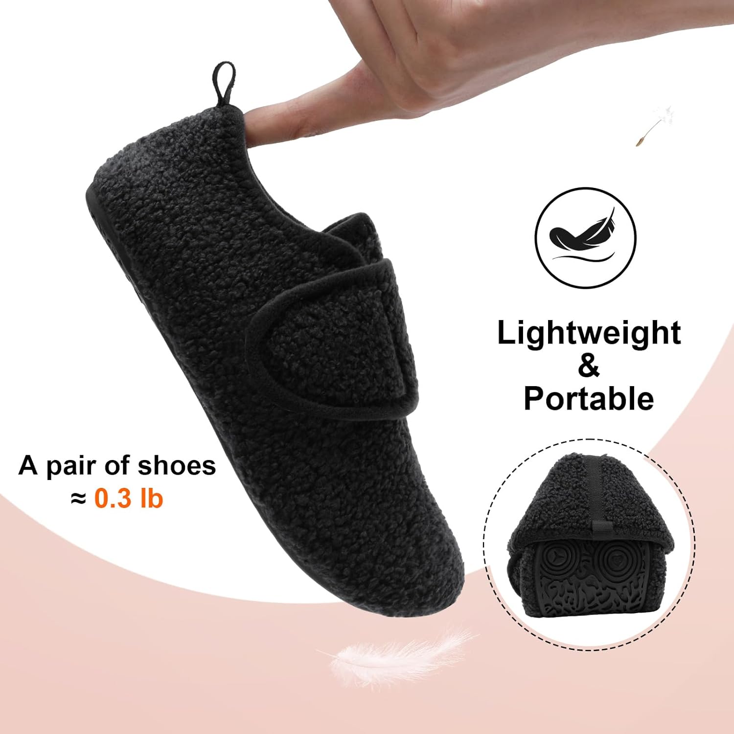 BARERUN Women Slippers Adjustable Wide Diabetic House Slippers for Women Soft-Lightweight House Shoes with Rubber Sole Indoor/Outdoor - Image 7