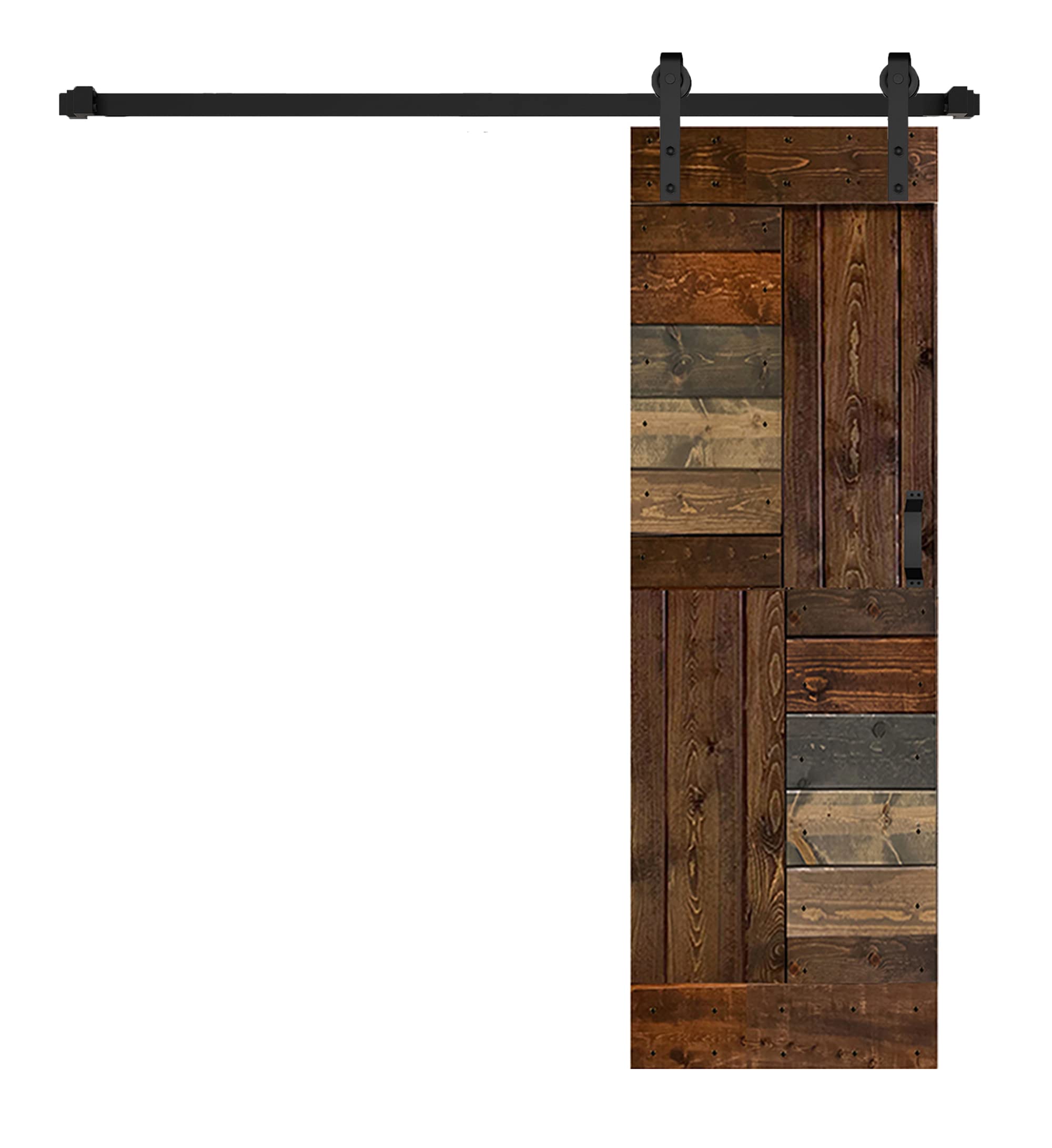 S Series Finished DIY Solid Wood Sliding Barn Door with Hardware Kit (28in. x 84in., Multi-Color)