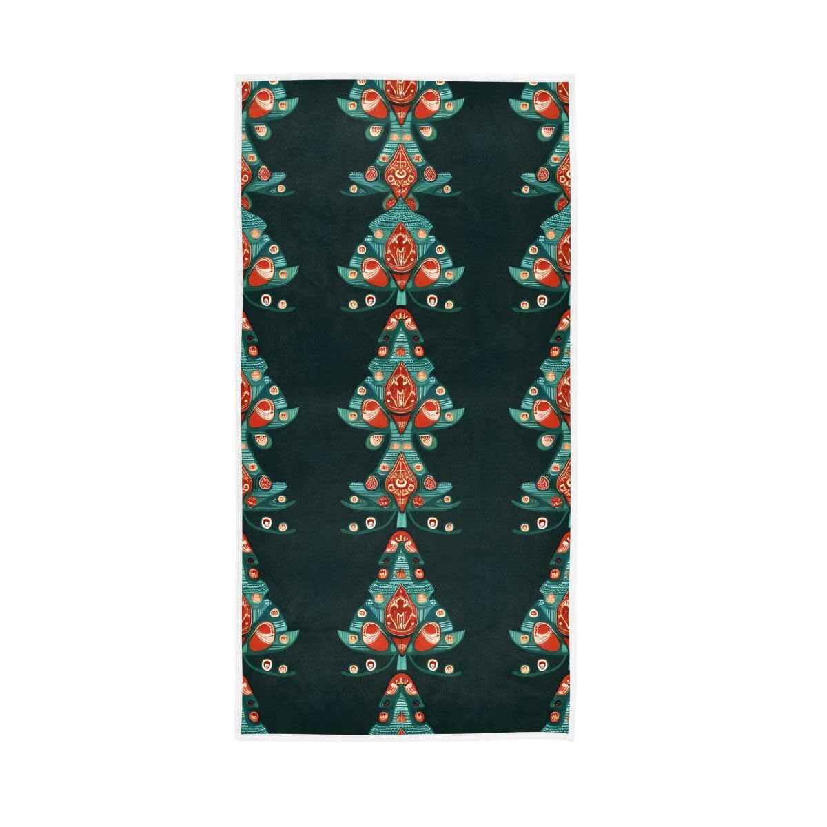LSRCPD Cute Red Green Trees Hand Towel, Farmhouse Hand Towels Bathroom 15 x 30 Inches