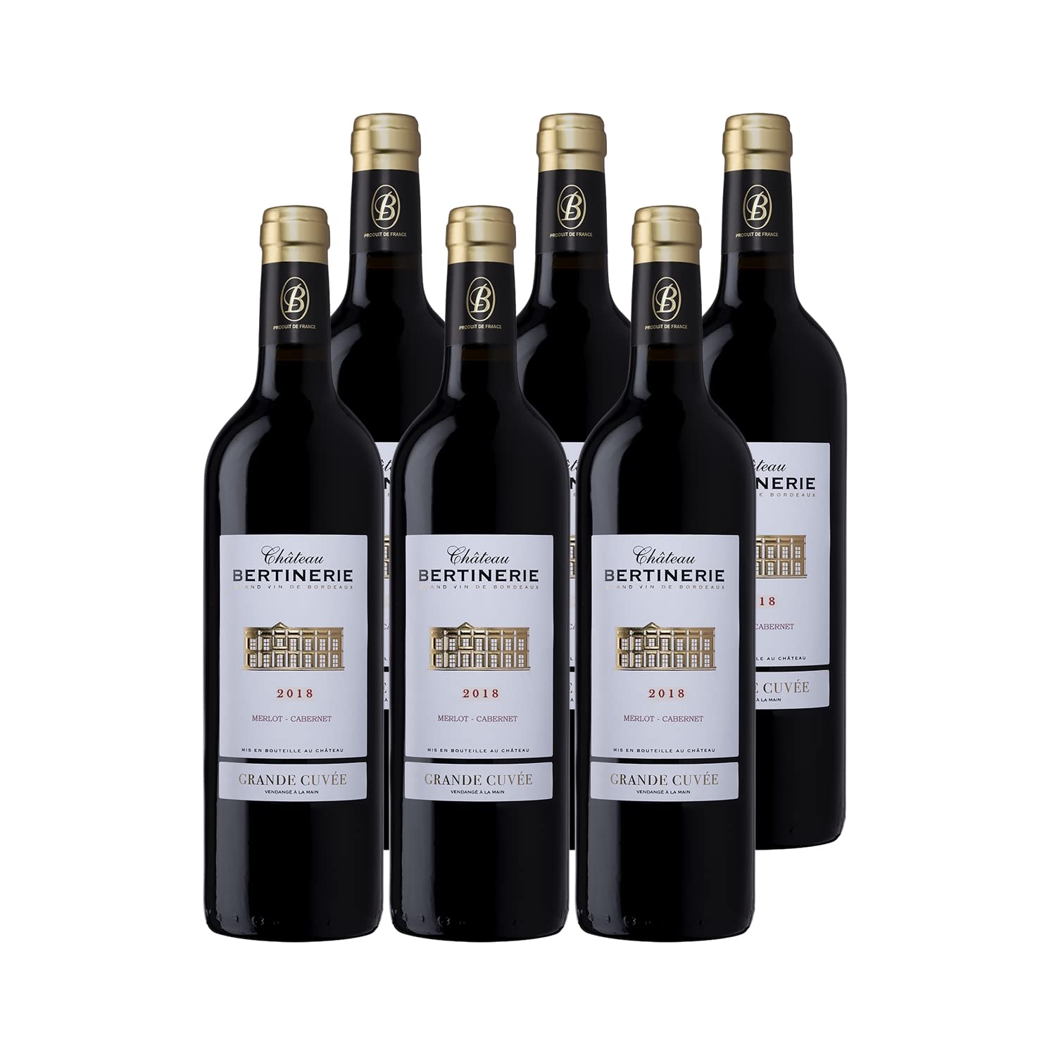 Château Bertinerie Grande Cuvée - Rouge 2018 - Côtes de Bordeaux Blaye - Vin Rouge de Bordeaux (6x75cl) HVE