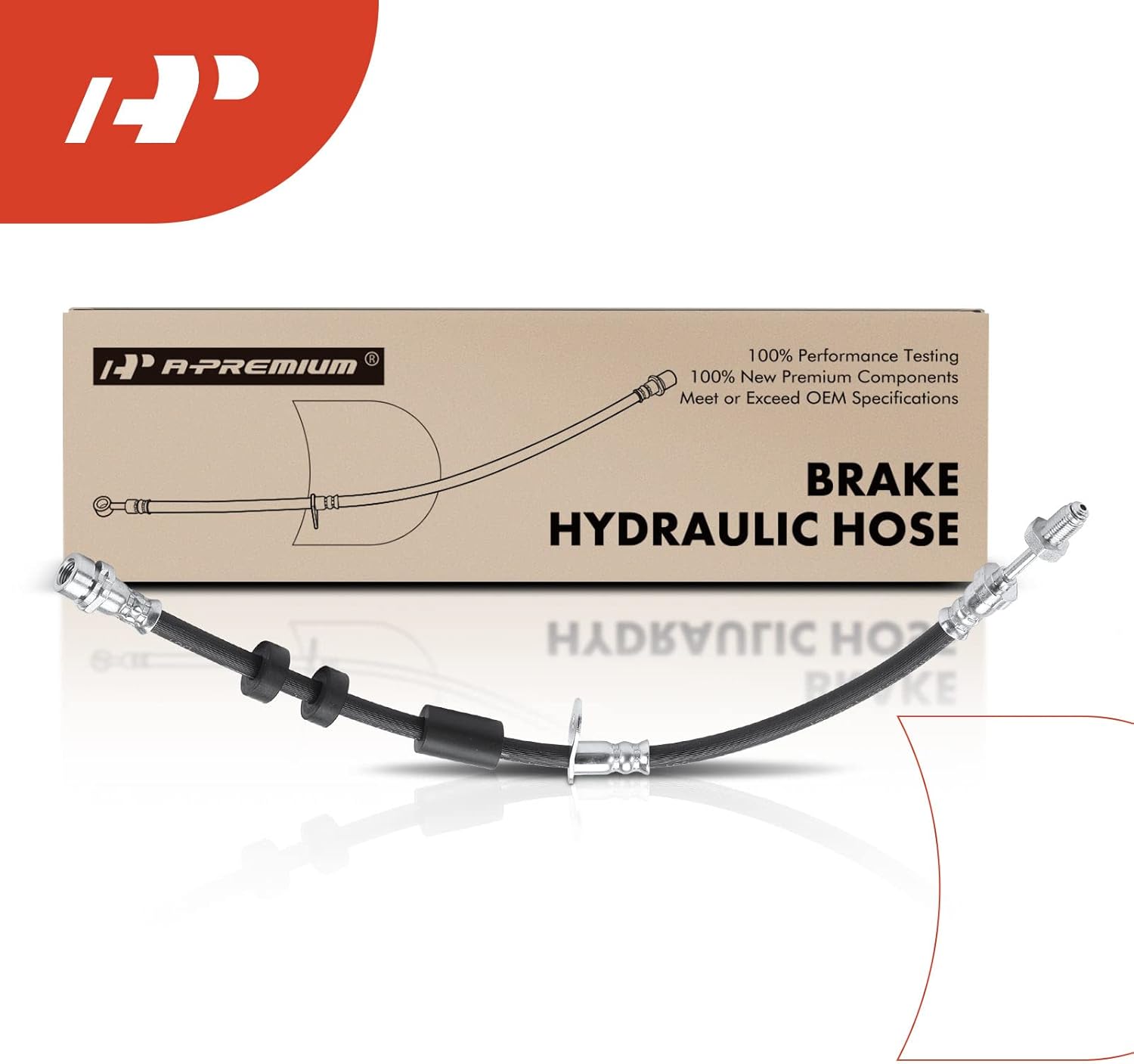 A-Premium Front Driver or Passenger Side Brake Hydraulic Hose Compatible with Ford Models - C-Max 2013-2018, Focus 2012-2018, Transit Connect 2014-2023