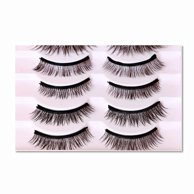 Miniatura 7 de Kit de pestañas magnéticas de 10 pares de pestañas magnéticas falsas, cortas y pequeñas, delineador magnético con cepillo suave y delineador de ojos