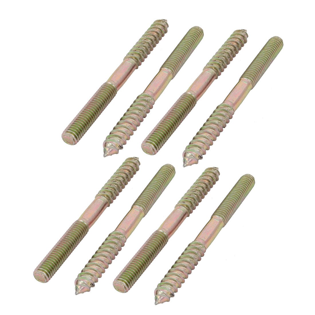 Aexit M8x90mm Carbon Home Hardware Steel Zinc Plated Self-Tapping Hanger Bolt 8pcs Model:56as210qo495