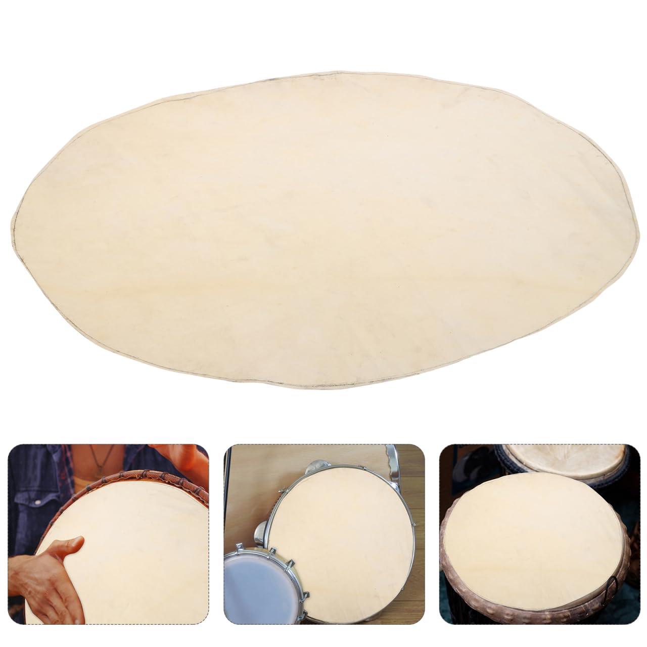 Sosoport Peau De Tambour De Chèvre 17.72 Pouces Tête De Remplacement Pour Tambours Africains Djembé Et Percussions À Main Son Authentique Durable