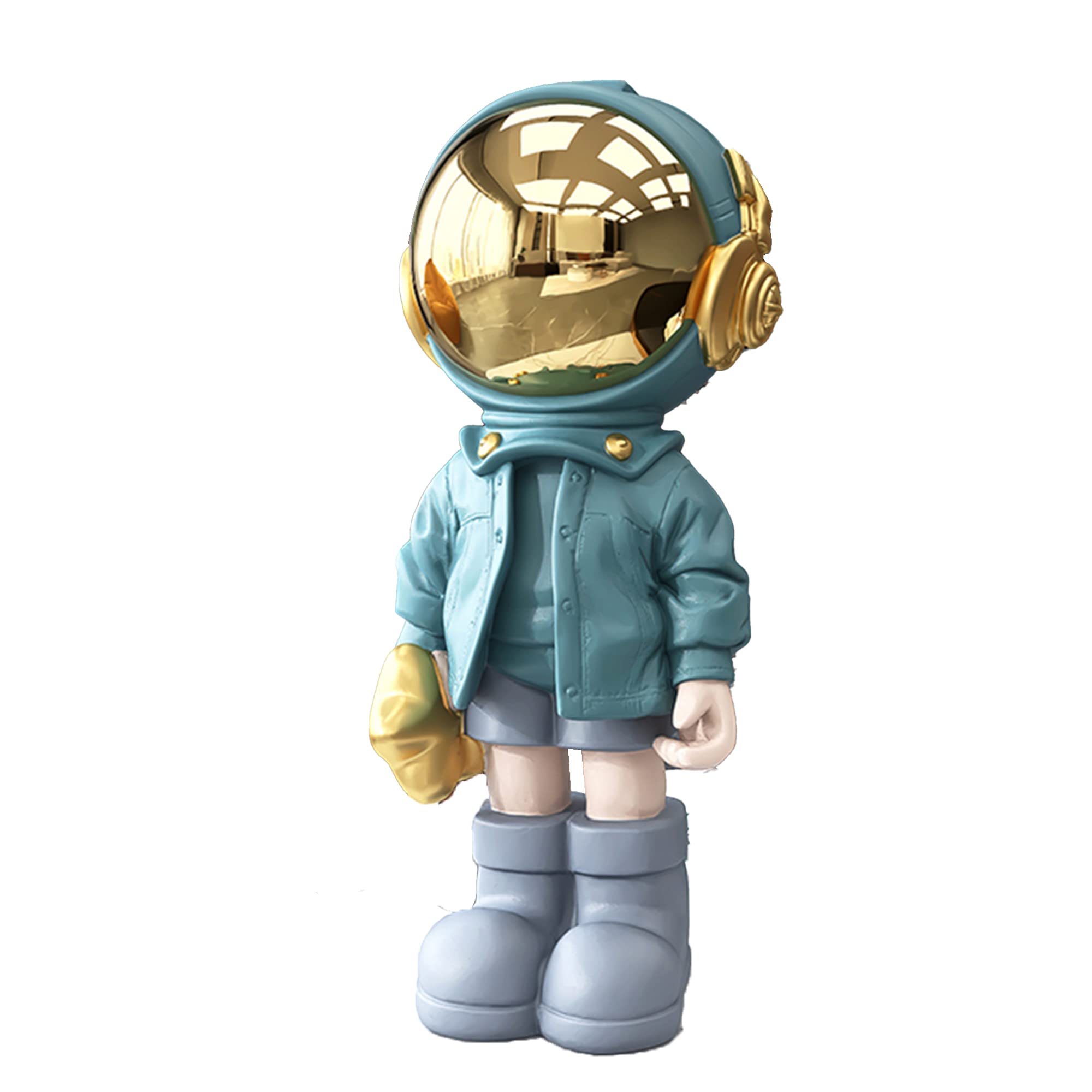 PDLING Astronaut Figure Statue Sculpture for Desktop Ornament & Tabletop Decor FRP Material (Blue)