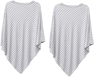2 Pçs Presentes De Maternidade Presentes Do Bebê Poncho De Amamentação Babadores De Amamentação Para Mães De Amamentação Cachecol Listrado Capa De Carrinho De Bebê Cachecol De