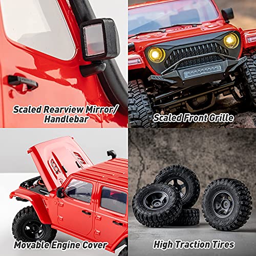 Wowrc X Rochobby Rc Crawler,1/18 Scale Rc Rock Crawler 4X4, Rtr Off Road Rc Truck Cars For Adults, Waterproof All Terrain Rc Crawler Kit With Battery Charger, Fire Horse #TOP1