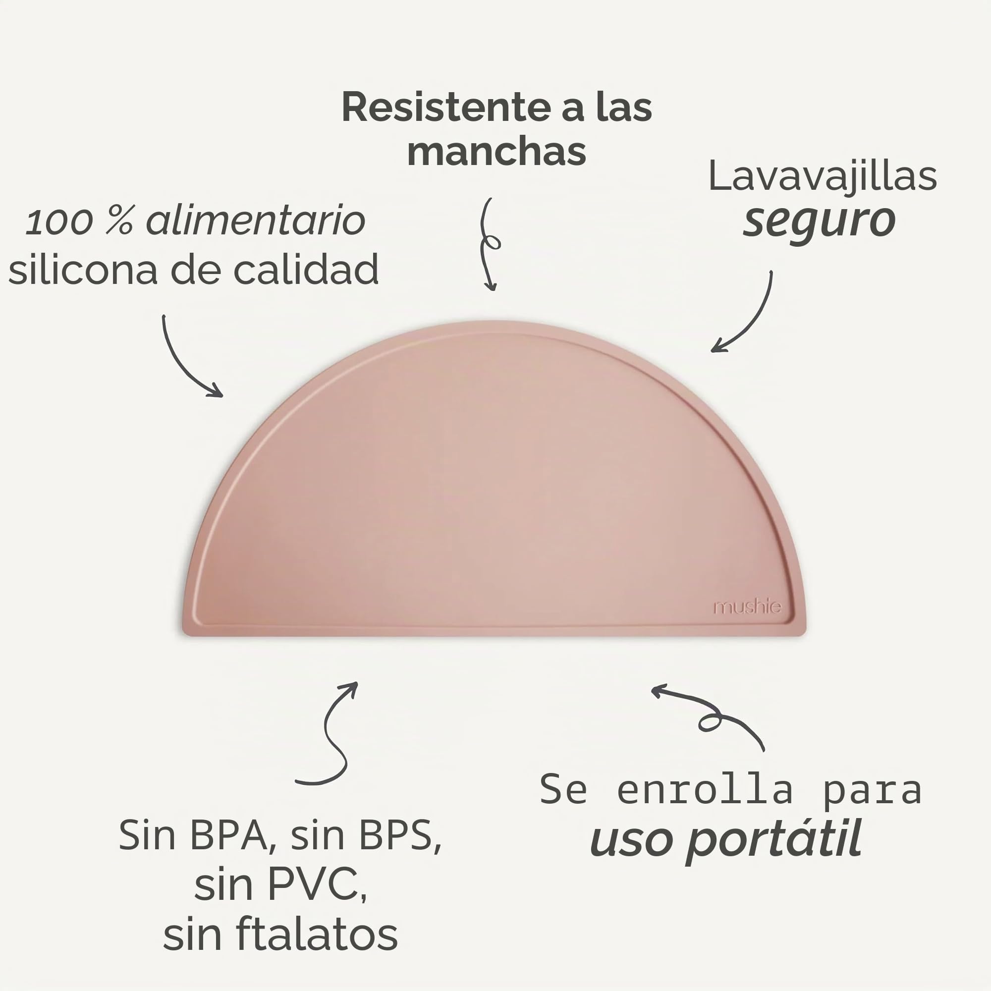 Mushie Mantel Individual de Silicona para Niños | Tapete Resistente a Las Manchas y Apto para Lavavajillas | Diseño Antideslizante | Accesorio Durable para Niños Pequeños y Niñas | Shifting Sand