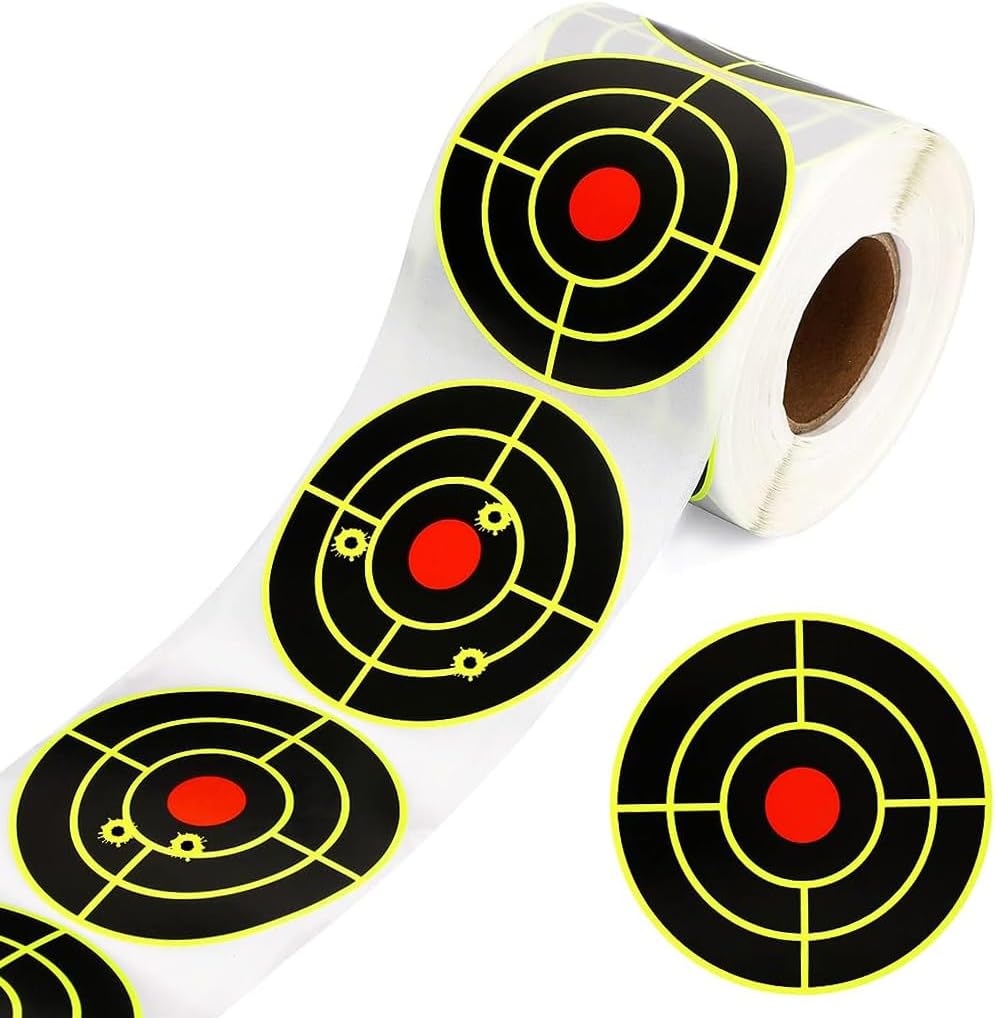 100pcs Shooting Aim Papers Bullseye Target Stickers Self Adhesive Targets Stickers for Shooting Game Bow Training Outdoor Archery Game with Target 7.6*7.8 CM