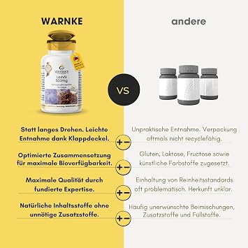 WARNKE Health Products Linseed Oil Cold Pressed 58 Percent Alpha Linolenic Acid 500mg (Omega-3 Fatty Acid) and 100 Soft Gels Pack of 1 x 71 g)
