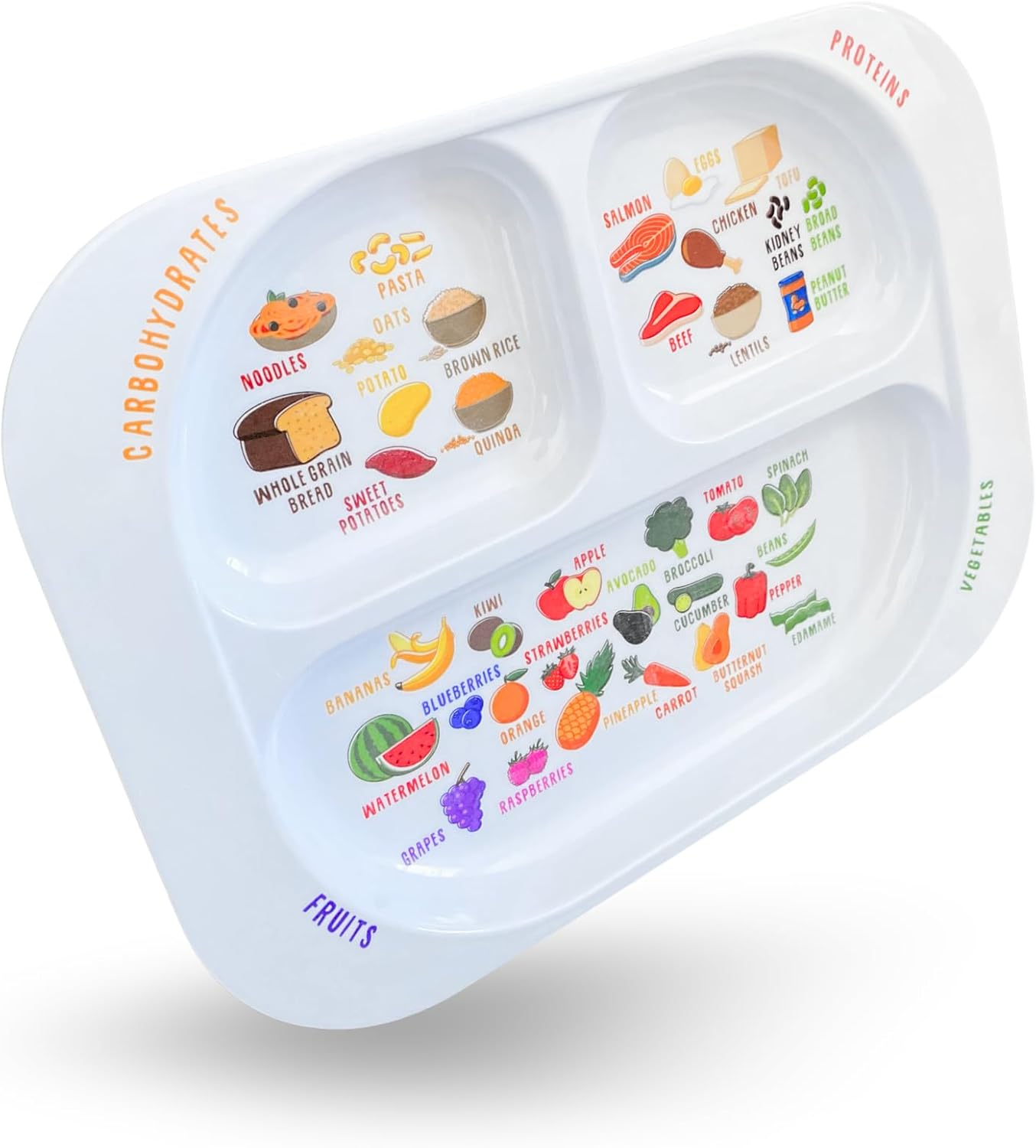 J&M Divided Portion Plate for Kids & Fussy Eaters