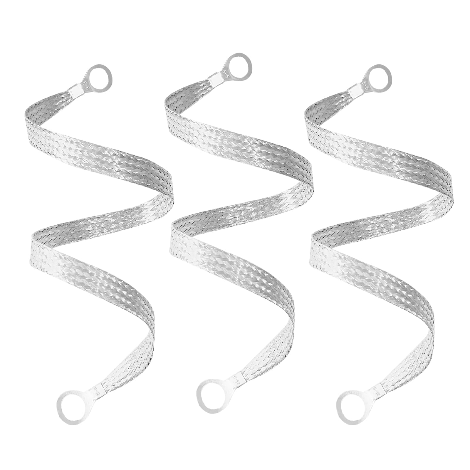 3Pcs Automotive Ground Strap - 20 Inch, Universal Engine Ground Strap Grounding Cable Straps with Ring Terminals Automotive Accessories Wire Straps Connectors for Car, Silver-image-23