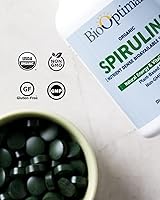 Vista 7 de BioOptimal Tabletas de espirulina orgánica, orgánicas, sin OMG, sin aditivos ni rellenos, suplemento dietético de calidad premium de 500 mg