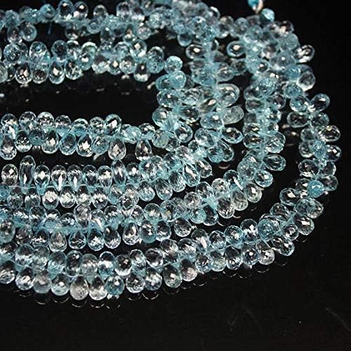 1 Strand Topaz Tear Drop Faceted 8'' Long Strand Gemstone Beads, Jewelry Supplies for Jewelry Making, Bulk Beads, for Meditation Jewellery for Reiki Healing Mystic Gemstone Size 6mm to 9mm