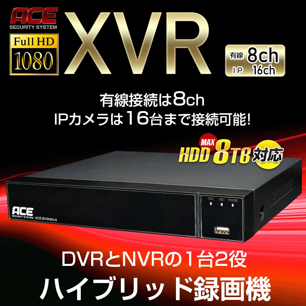 Amazon | ACE SECURITY SYSTEM 防犯カメラレコーダー 8CH 録画機 CVBS