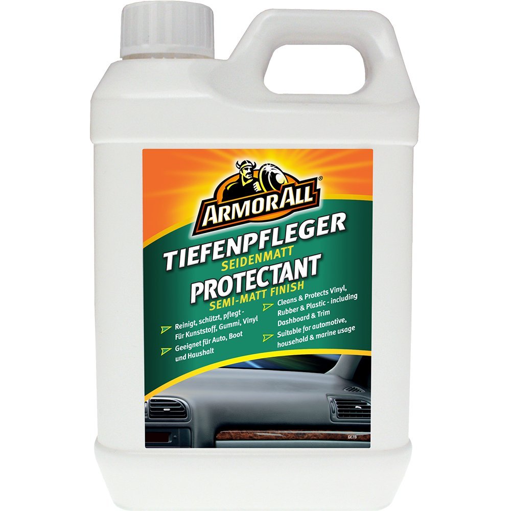 ARMOR ALL Kunststoff-Tiefenpfleger glänzend 2.000 ml & Kunststoff-Tiefenpfleger seidenmatt 2000 ml für Vinyl, Gummi, behandeltes Leder, versiegeltes Holz u.v.m.