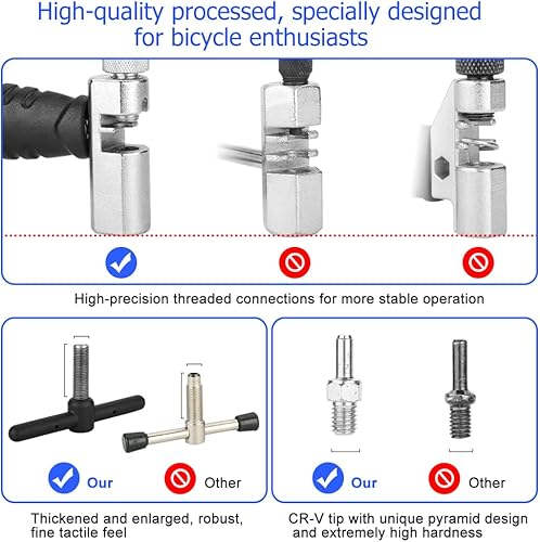 Miniatura 2 de Herramienta profesional de cadena de bicicleta, kit de reparación de cadena de bicicleta para 6-12 velocidades y cadena de una sola velocidad