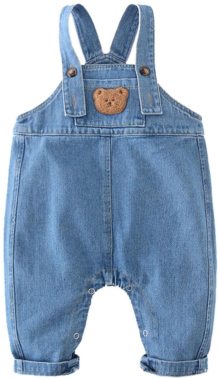 Salopette Jeans da Neonato Bimbo Jumpsuit Pantaloni Tute Outfit, Infant Denim Pagliaccetto Tuta Neonato Jeans Tuta, One Piece Tasca con Bottoni Tuta Abbigliamento Autunnale