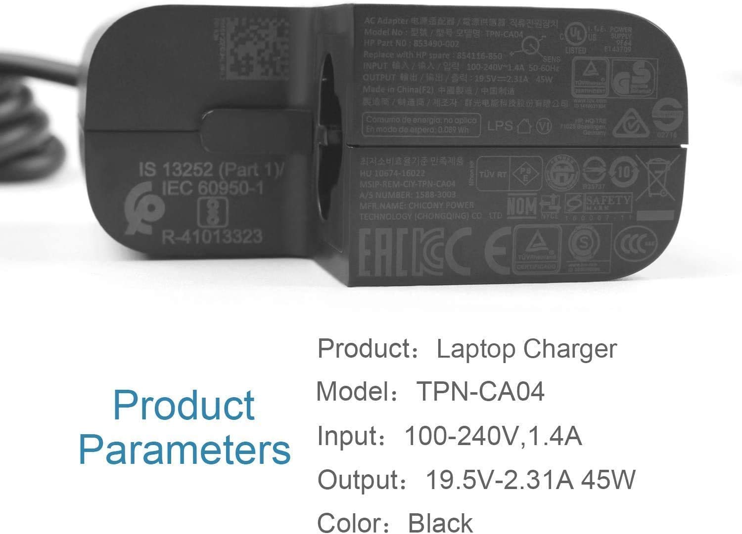 Amazon.com: 45W EliteBook Charger Power Cord for TPN-LA04 TPN-CA04