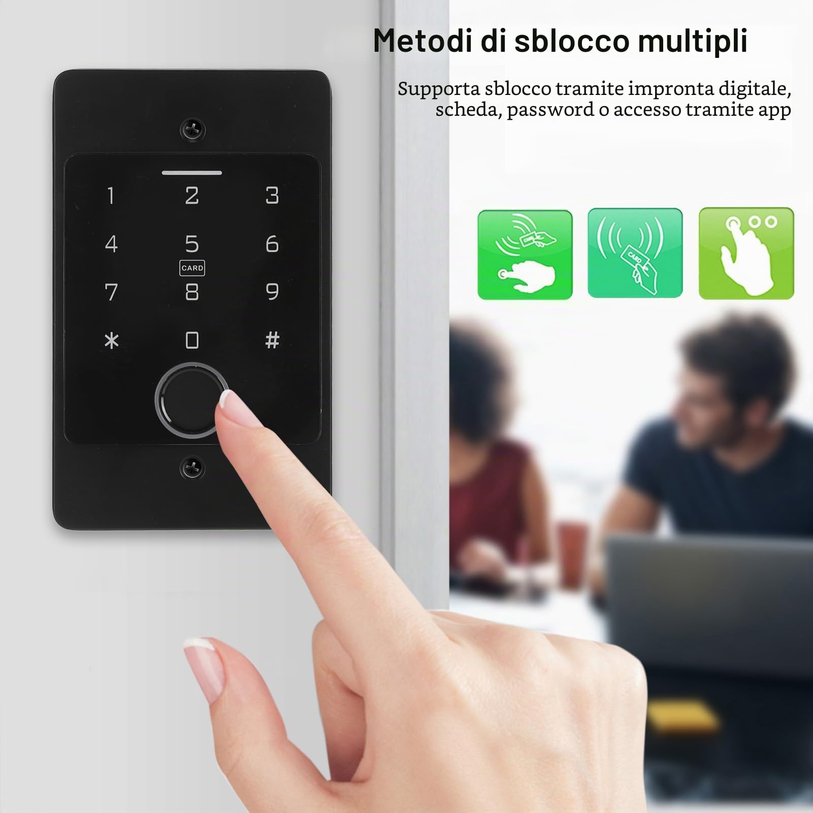 Tastiera di Controllo Accesso WiFi, Tastiera RFID 125Khz, Controller di Accesso Impermeabile, Apriporta con Telecomando con Impronta Digitale, APP, Sblocco Scheda e Password